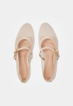 Sapatilha Tela Malu Couro Off White