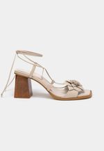 Sandália Flor Couro Off White 