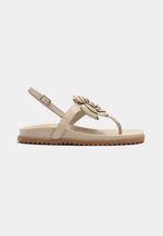 Flat Sandal Couro Palma Off White
