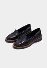 Mocassim Tratorado Couro Preto