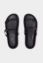 Slide Stripes Couro Preto