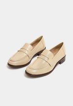 Mocassim Loafer  Couro Essential Off White