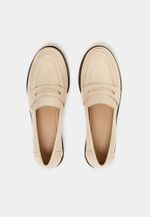 Mocassim Loafer  Couro Essential Off White
