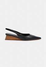 Scarpin Slingback Madeira Lina Cristal Preto