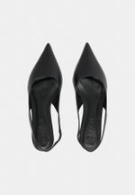 Scarpin Slingback Madeira Lina Cristal Preto