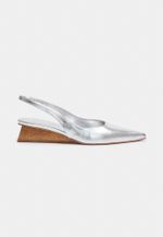 Scarpin Slingback Madeira Lina Cristal Prata