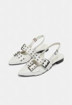 Sapatilha Slingback Ilhoses Couro Off White 