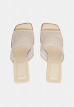 Tamanco Couro Tela Off White