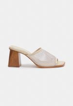 Tamanco Couro Tela Off White