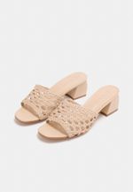 Tamanco Couro Tressê  Off White