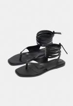 Sandália Rasteira Couro Ipanema Preto