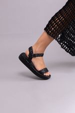 Flatform Tressê Couro Preto 