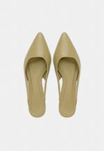 Scarpin Slingback CYAN Verde Cinder Salto Médio Bloco