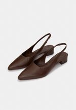 Scarpin Slingback CYAN Cacau Salto Médio Bloco