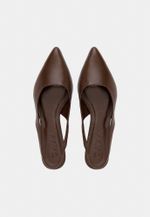 Scarpin Slingback CYAN Cacau Salto Médio Bloco