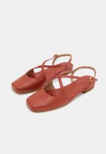 Sapatilha Matilde Couro Vermelho Queimado