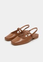 Sapatilha Ballet New Couro Camel