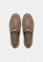 Mocassim Dockside Tressê Couro Cinza Queimado
