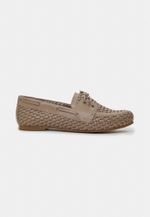 Mocassim Dockside Tressê Couro Cinza Queimado
