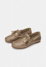 Mocassim Dockside Tressê Couro Prata Velho