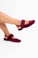 Sapatilha Ballet Franzida Velvet Bordot 