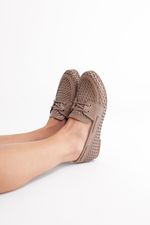 Mocassim Dockside Tressê Couro Cinza Queimado