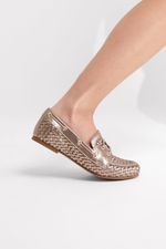Mocassim Dockside Tressê Couro Prata Velho