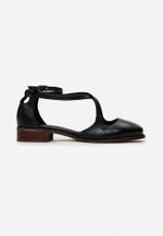 SAPATO MARY JANE RECORTE COURO PRETO