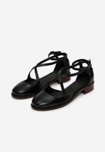 SAPATO MARY JANE RECORTE COURO PRETO