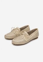 Mocassim Dockside Tressê Couro Off White