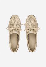 Mocassim Dockside Tressê Couro Off White