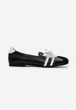 Tênis Ballet Couro Preto e Branco 