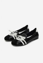 Tênis Ballet Couro Preto e Branco 