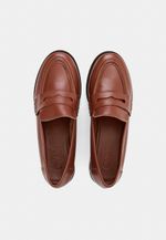 Mocassim Loafer Couro Essential Cognac