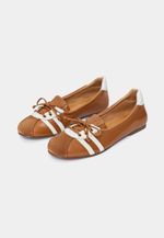Tênis Ballet Couro Caramelo 