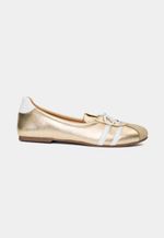 Tênis Ballet Couro Ouro Light