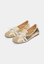 Tênis Ballet Couro Ouro Light