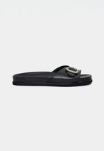 Slide Couro Isis Fivela Preto