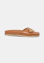 Slide Couro Isis Fivela Caramelo