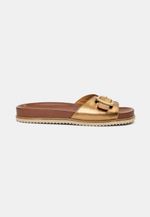 Slide Couro Isis Fivela Bronze