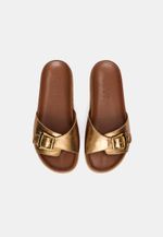 Slide Couro Isis Fivela Bronze