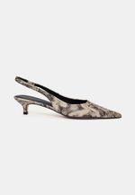 Scarpin Slingback  Animal Print  Cobra Couro Salto Fino