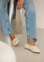 Sapatilha Elástico New Couro Off White