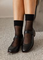 Sapato Mary Jane Couro Preto