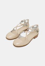 SAPATO MARY JANE RECORTE COURO OFF WHITE