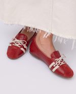 Tênis Ballet Couro Vermelho