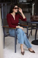 Scarpin Slingback Couro Cacau Salto Fino