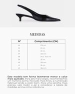Scarpin Slingback Couro Preto Salto Fino