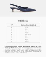 Scarpin Slingback Couro Azul Marinho Salto Fino