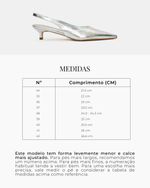 Scarpin Slingback Couro Cristal Prata Salto Fino